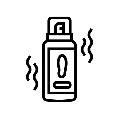 除臭剂鞋护理线图标矢量插图