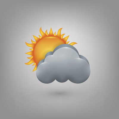 天气图标。云的太阳