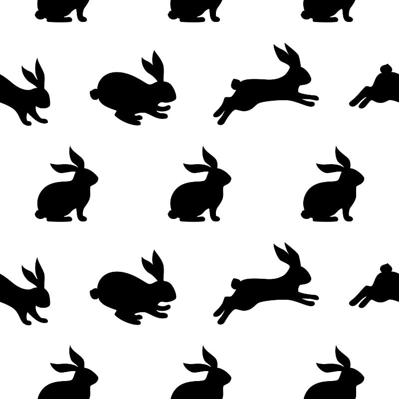 Seamless rabbit pattern, Easter Holiday symbol.