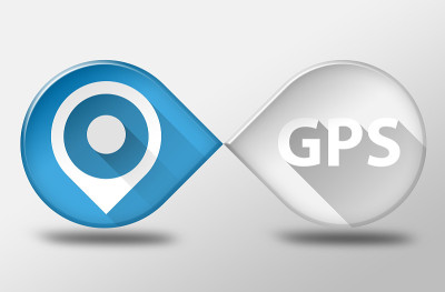 GPS引脚图标概念3d插图平面设计