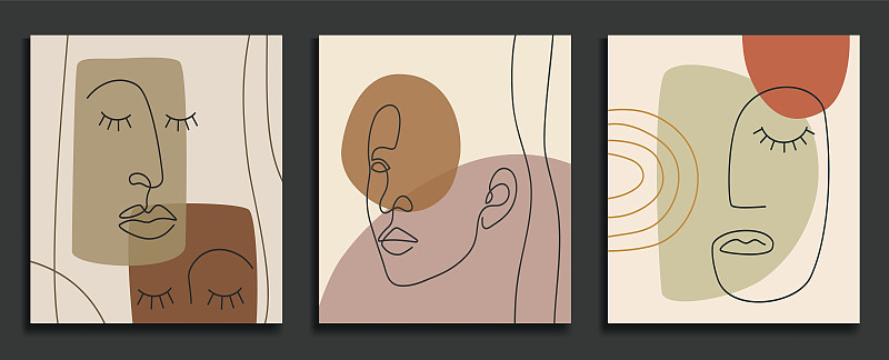 Abstract backgrounds with minimal shapes and line 