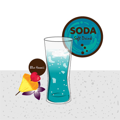 汽水饮料水果图形杯