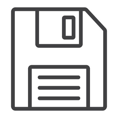 软盘线图标，网页和移动，软盘