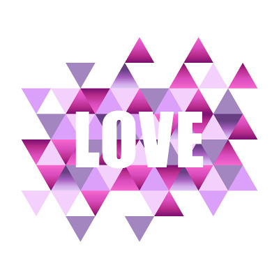 Inspiring quote with the word love on an abstract 