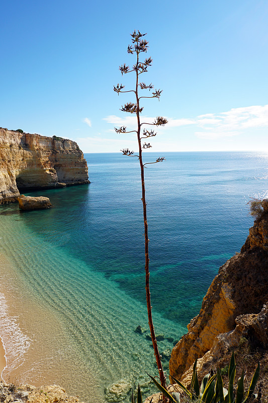 Algarve Carvoeiro附近的Praia Marinha