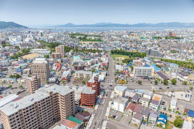 从五日阁俯瞰函馆市。
