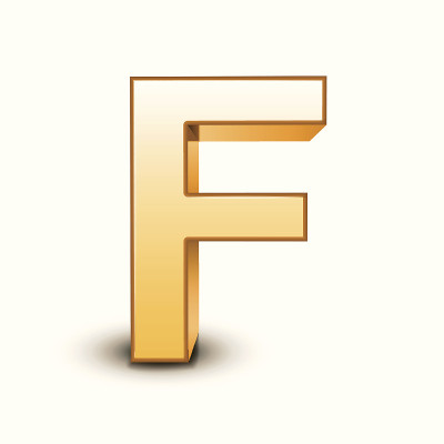 3d黄金字母F