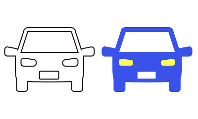 这幅插图描绘了一辆简单的汽车。