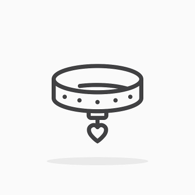 Pet collar icon in line style.