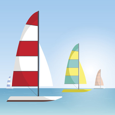 漂浮船矢量图
