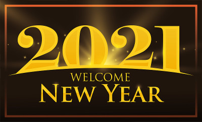 优雅的框架和金色的欢迎2021年
