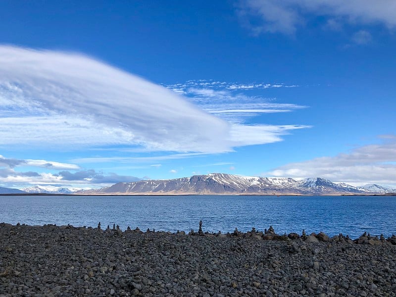 冰岛雷克雅未克美丽的海滩-北极景观