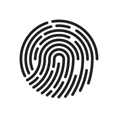 矢量图标指纹。人类生物密码。