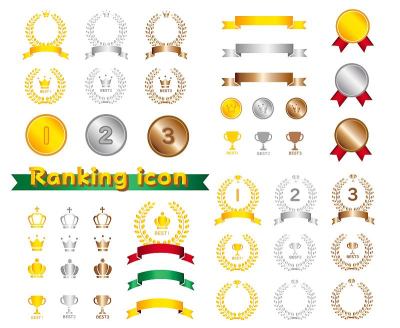 Illustration set of ranking icons