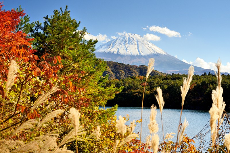 富士山上的Saiko湖