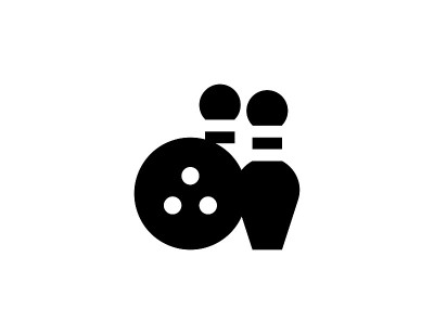 保龄球矢量图标。孤立保龄球罢工，球平符号