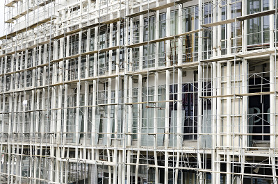 脚手架和建筑外立面-建筑工地