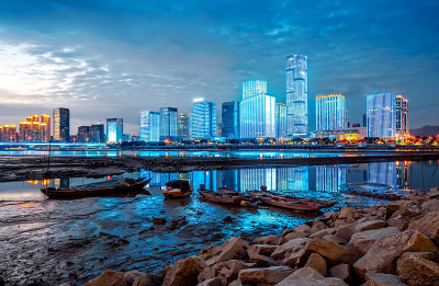 中国福州市，夜景