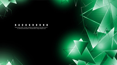 abstract background with glowing green triangles t