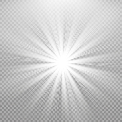 星星在一个透明的背景，光效果，矢量插图。爆炸与sparkles.Sun.magic