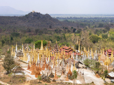 登塔客栈在因丁村，因莱湖，缅甸
