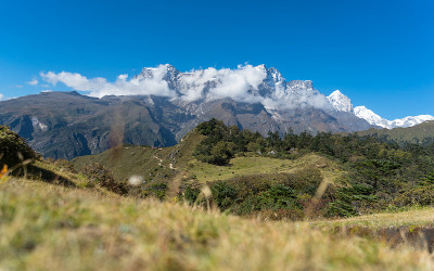 孔德山全景，珠穆朗玛峰地区，尼泊尔