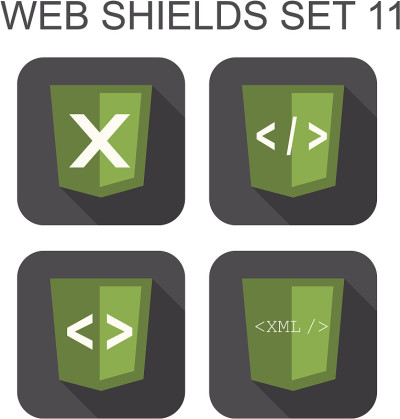 矢量收集的XML web开发屏蔽标志:XML，标签