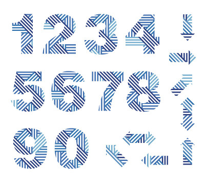 一组数字和箭头。
