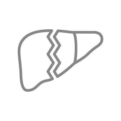生病的人肝线图标。疾病内脏器官，急性疼痛，移植排斥标志