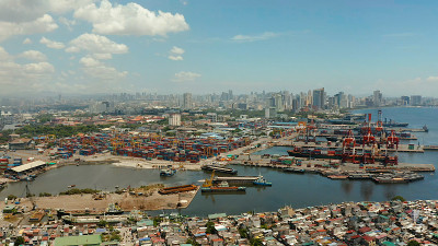 马尼拉城市摩天大楼，菲律宾鸟瞰图