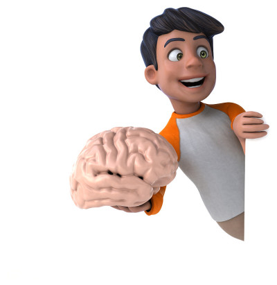 有趣的3D卡通亚洲青少年