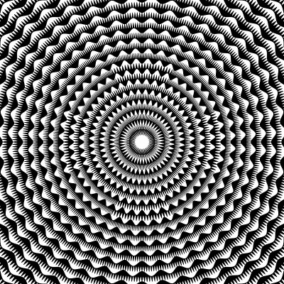 漩涡催眠黑白螺旋。单色的抽象背景。矢量平面几何插图。模板设计横幅，网站，模板，传单，宣传册，海报。