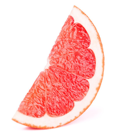 西柚果片孤立上白色