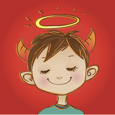 一个小男孩的漫画，他既是恶魔又是天使