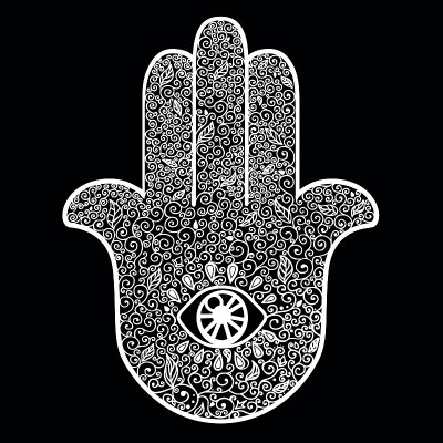 涂鸦手绘的Hamsa。