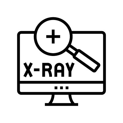计算机屏幕线形图标矢量图的x射线放射学研究