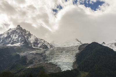 波松冰川和Aiguille du Midi(法国勃朗峰)