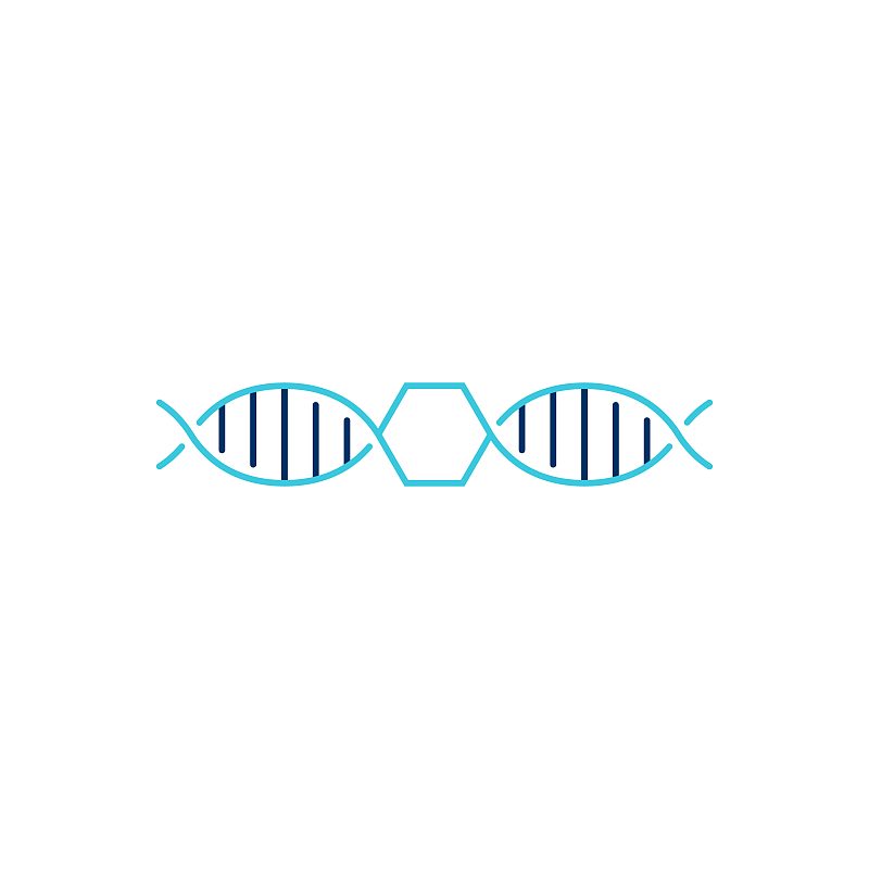DNA蜂窝状螺旋六边形矢量图标说明