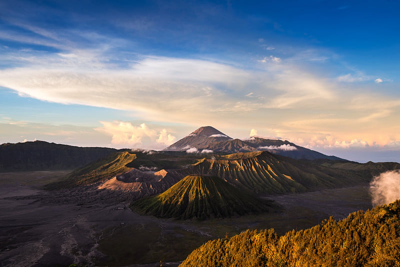 布罗莫腾格塞马鲁国家公园的布罗莫火山