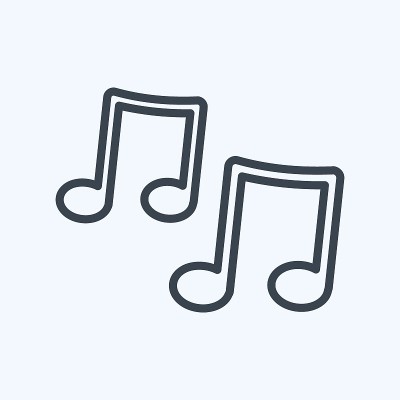 图标音乐笔记-线条风格-简单的插图，有利于打印，公告，等