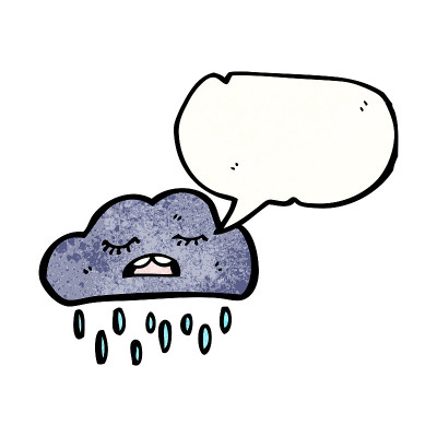 卡通雨云与语音泡泡