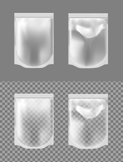 Foil transparent packaging for snacks, food, chips