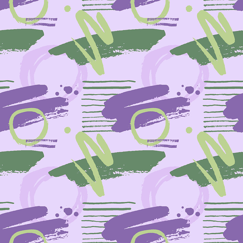 Hand drawn seamless pattern with paint blots, spot