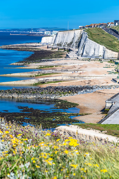 英国东苏塞克斯郡的海岸线