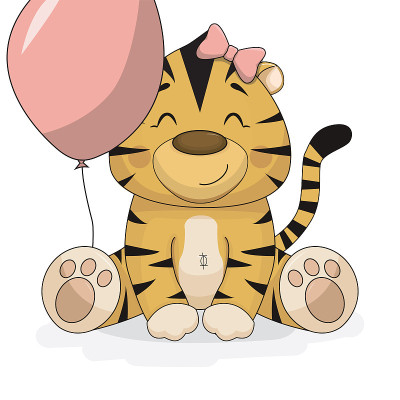 Cute baby tiger vector illustration