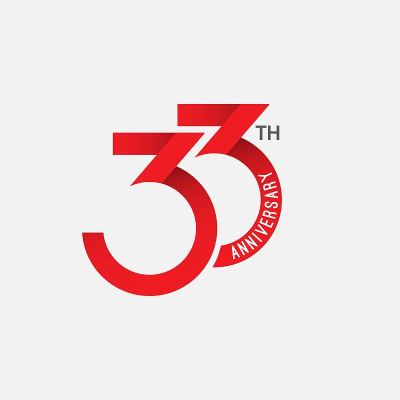 33 th Anniversary Vector Template Design Illustrat