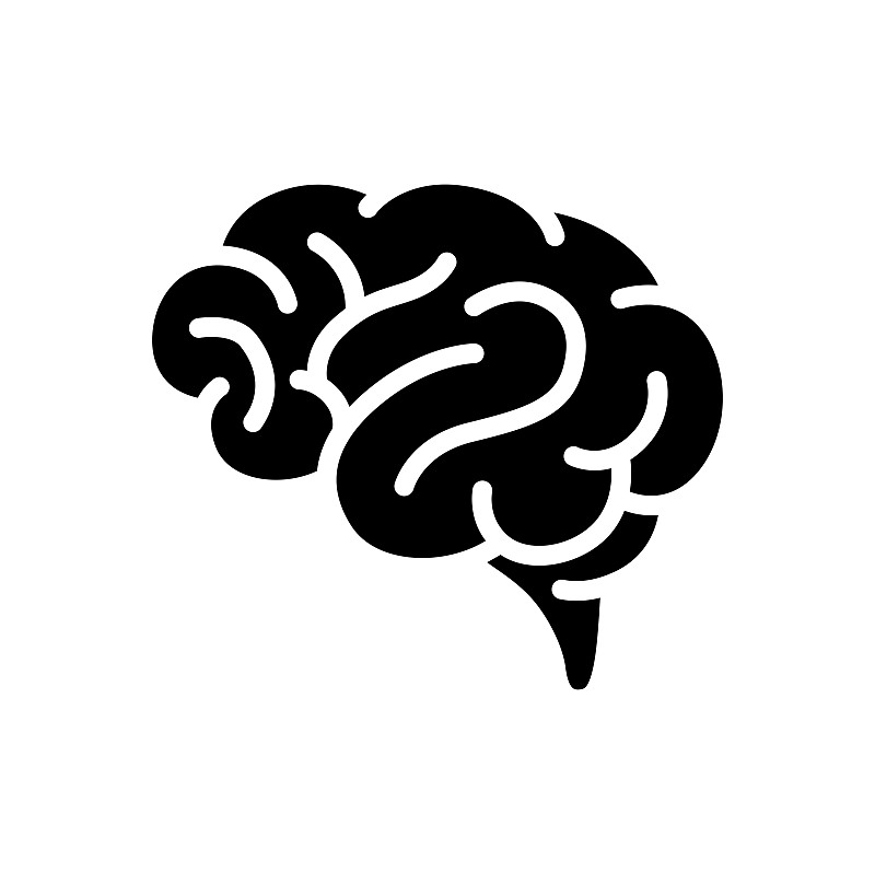 人脑单色矢量图标
