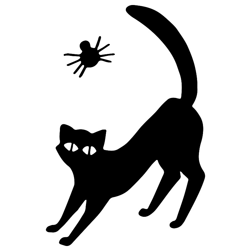 黑猫图标在白色孤立的背景。
