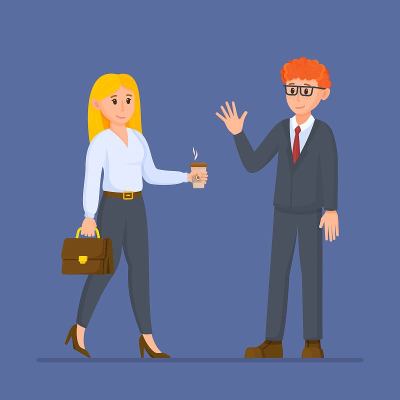 商务会议矢量图。商务人士开董事会。