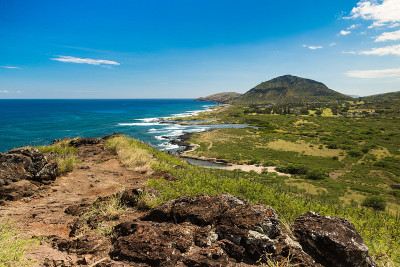 夏威夷瓦胡岛马卡普乌岬小径上的科科火山口
